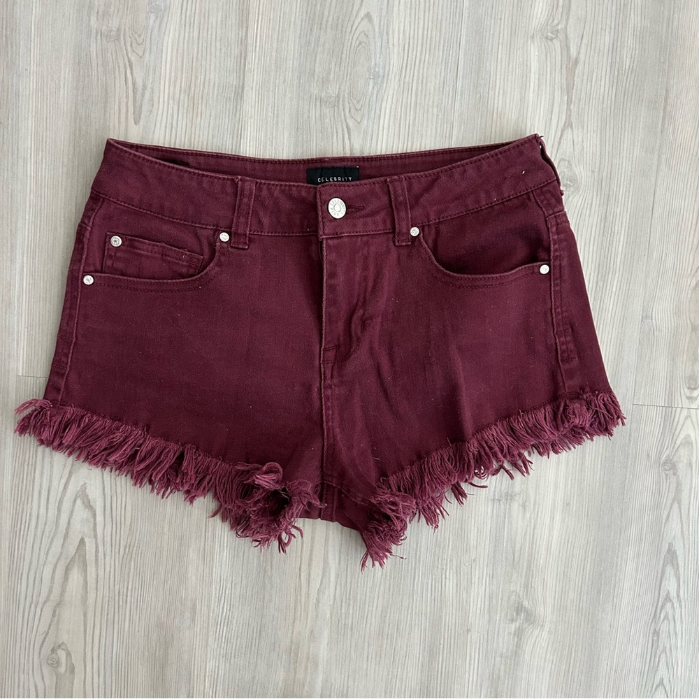 Celebrity Pink burgundy denim shorts